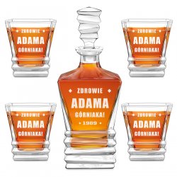 Ensemble Carafe Geometric et 4 verres avec gravure pour lui pour son anniversaire