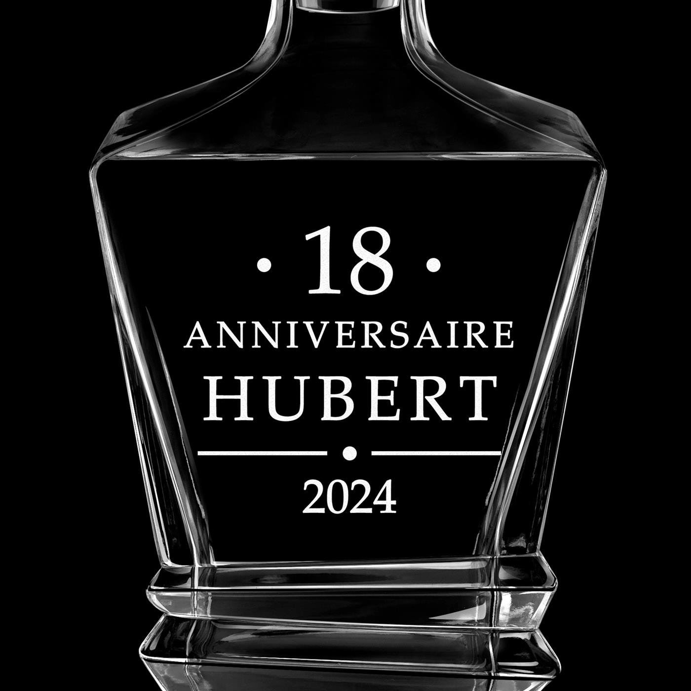 Carafe Geometric avec gravure pour lui 18 ans anniversaire
