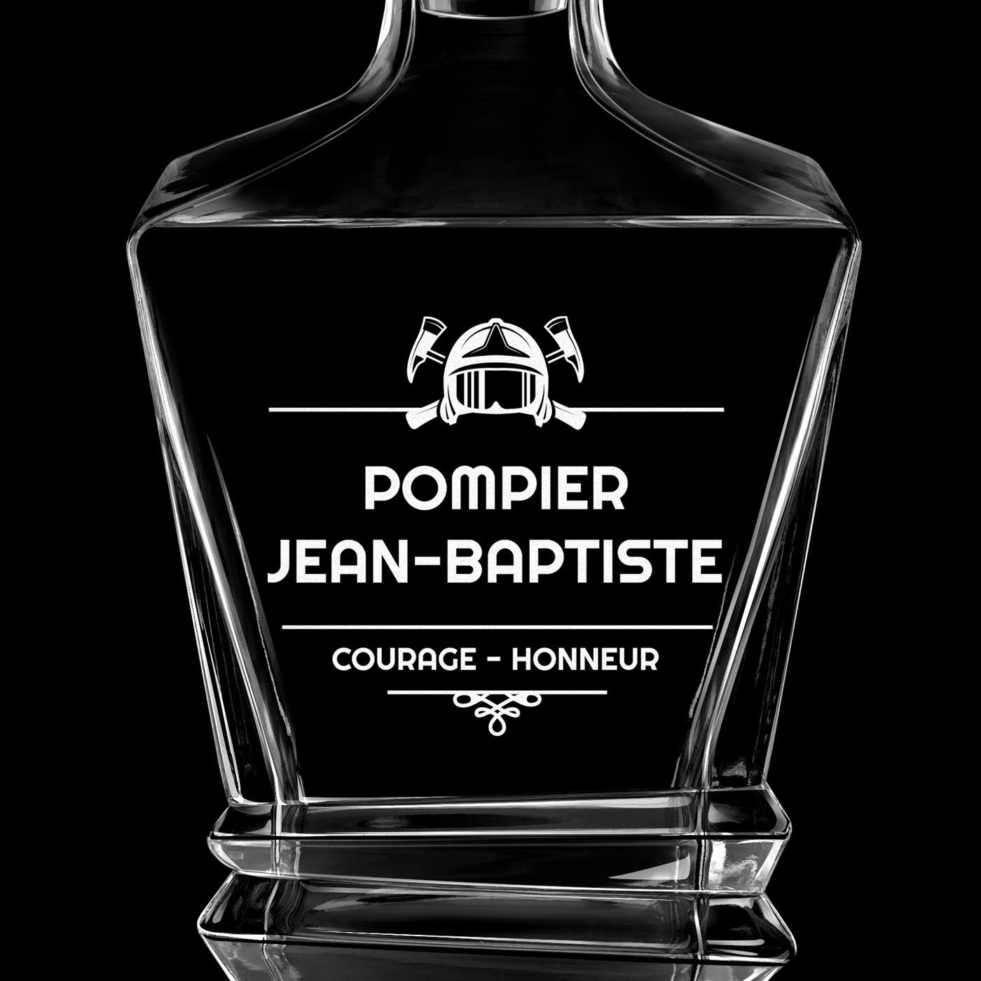 Carafe Geometric avec gravure pour pompier