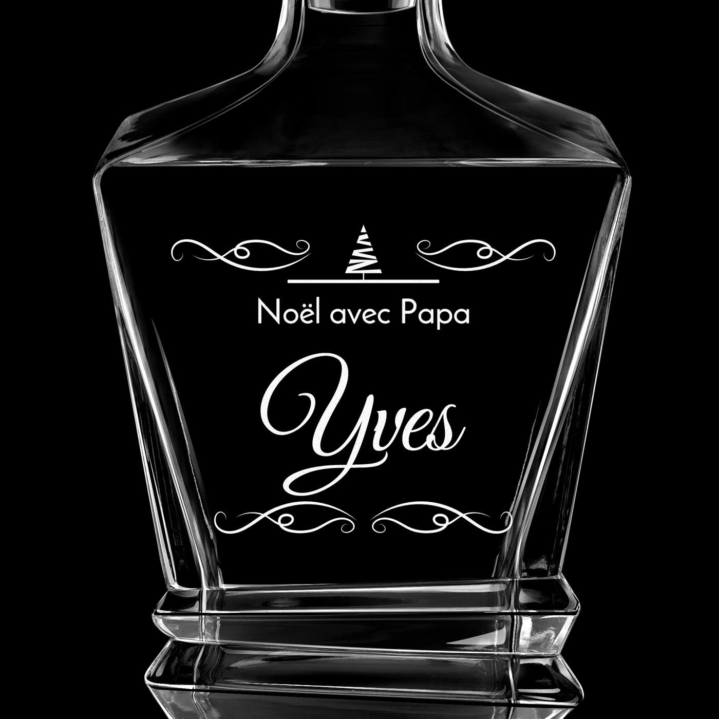 Carafe Geometric avec gravure pour Noël pour papa ou beau-père