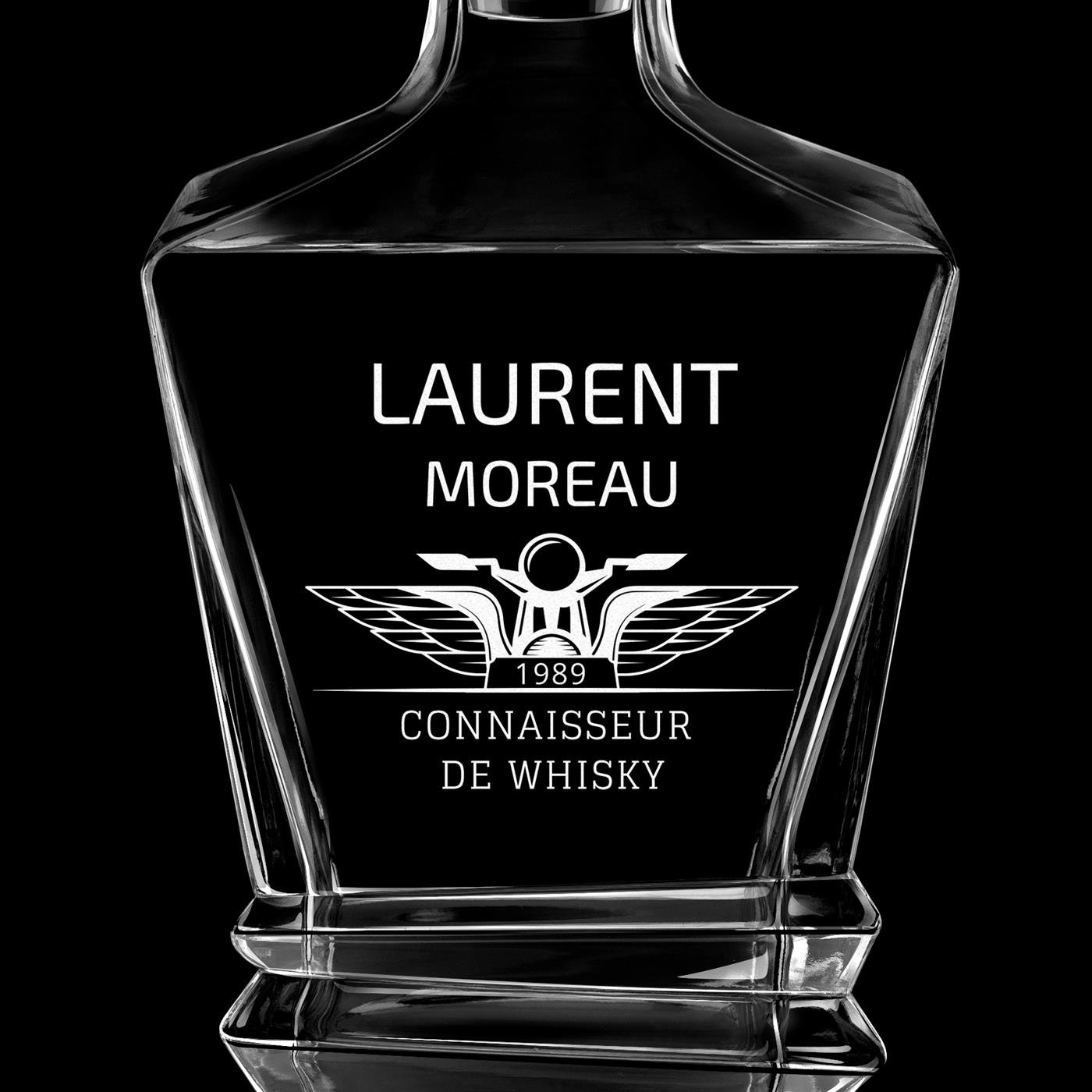 Carafe Geometric avec gravure pour motocycliste et fan de moto