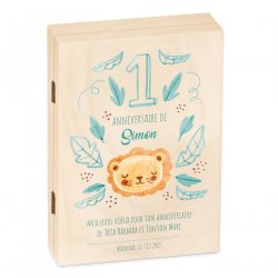 Set de couverts pour enfant avec coffret en bois et impression pour garçon anniversaire