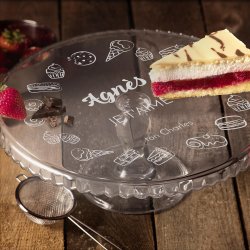 Présentoir à gâteau sur pied en verre personnalisé pour une femme pour la Saint-Valentin