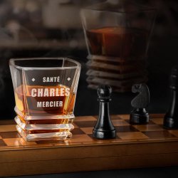 Ensemble de 6 verres à whisky Geometric avec gravure pour lui connaisseur de whisky
