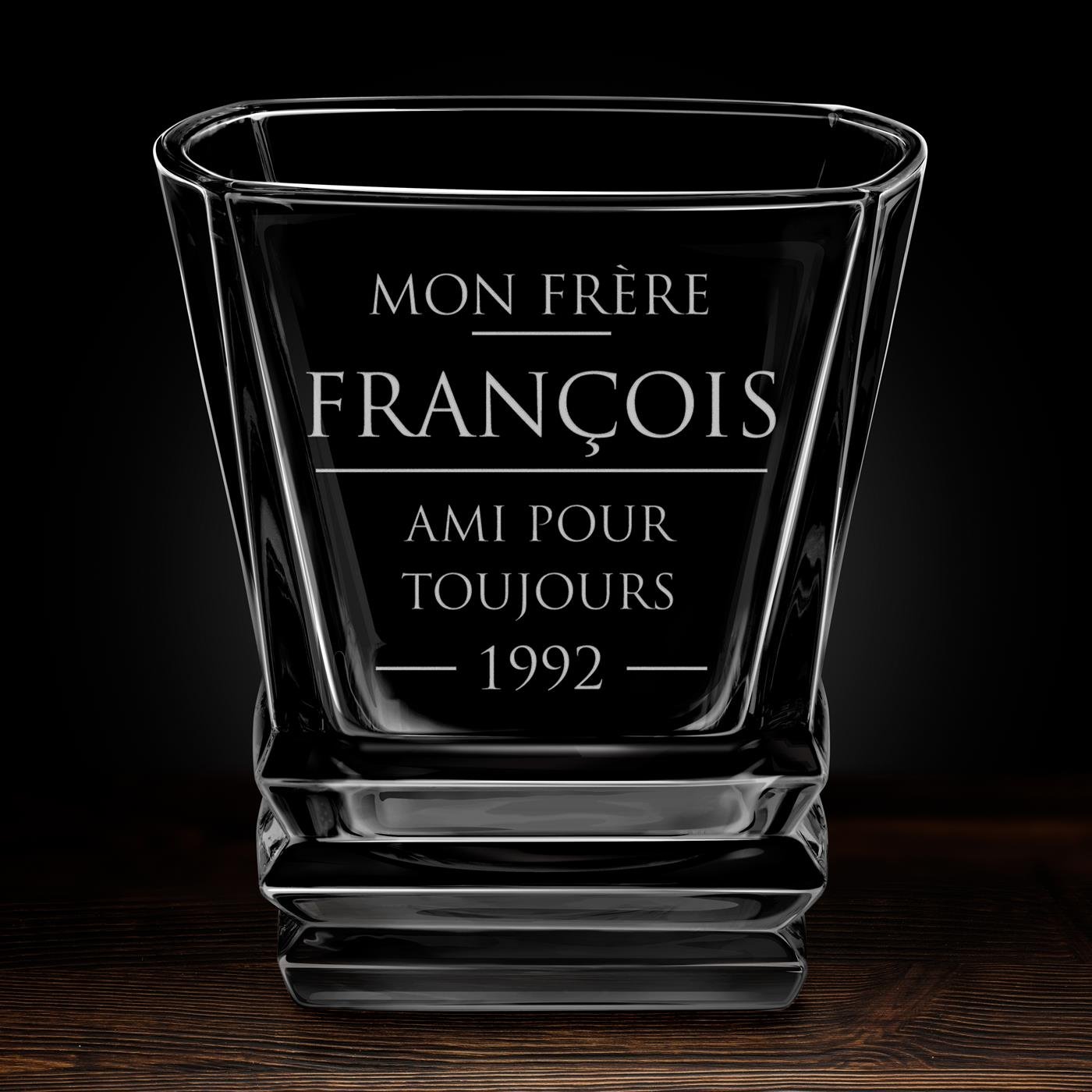 Ensemble de 6 verres à whisky Geometric avec gravure pour frère anniversaire