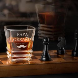 Ensemble de 6 verres à whisky Geometric avec gravure pour papa