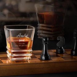 Ensemble de 6 verres à whisky Geometric avec gravure pour futur marié pour enterrement de vie de garçon