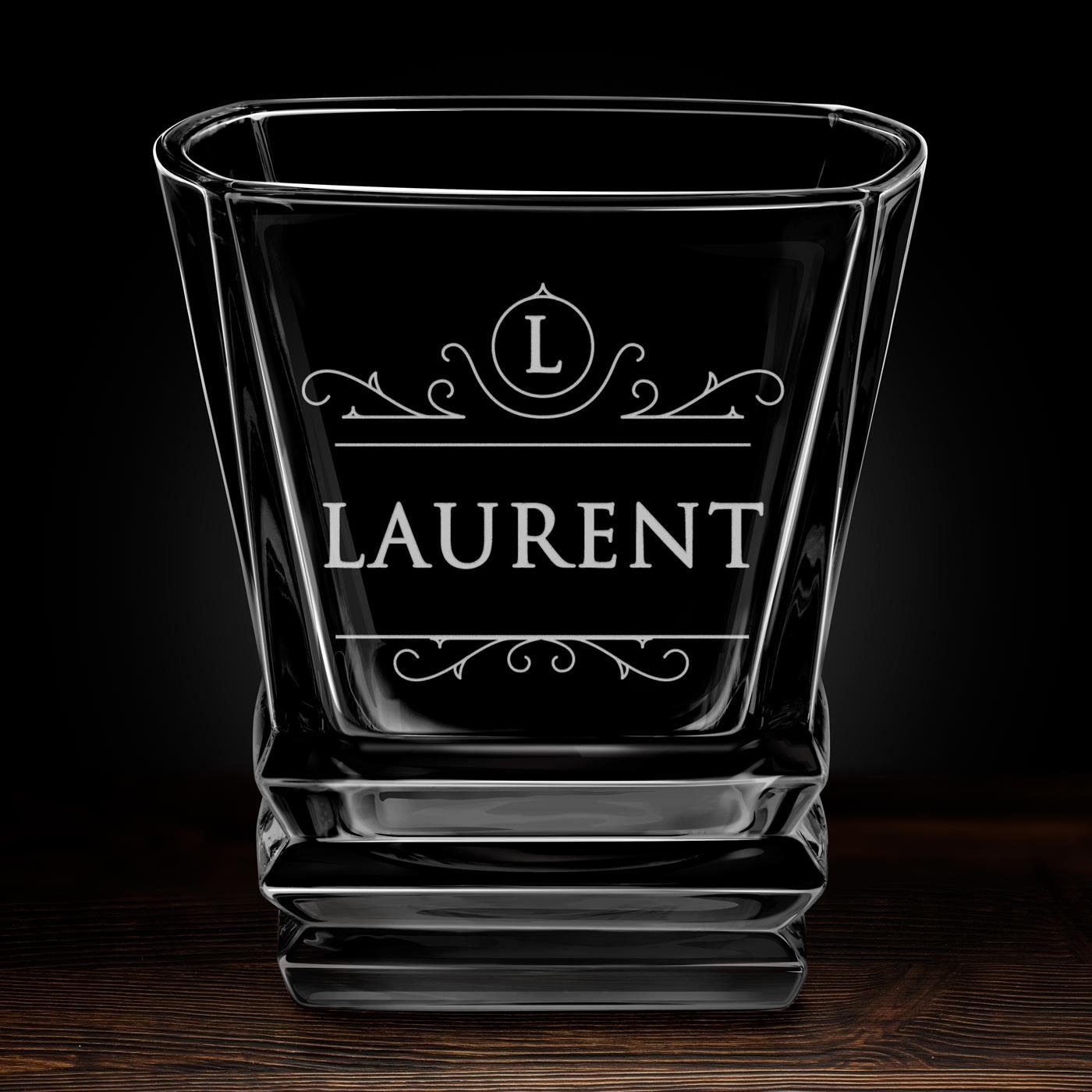 Ensemble de 6 verres à whisky Geometric avec gravure pour un homme élégant