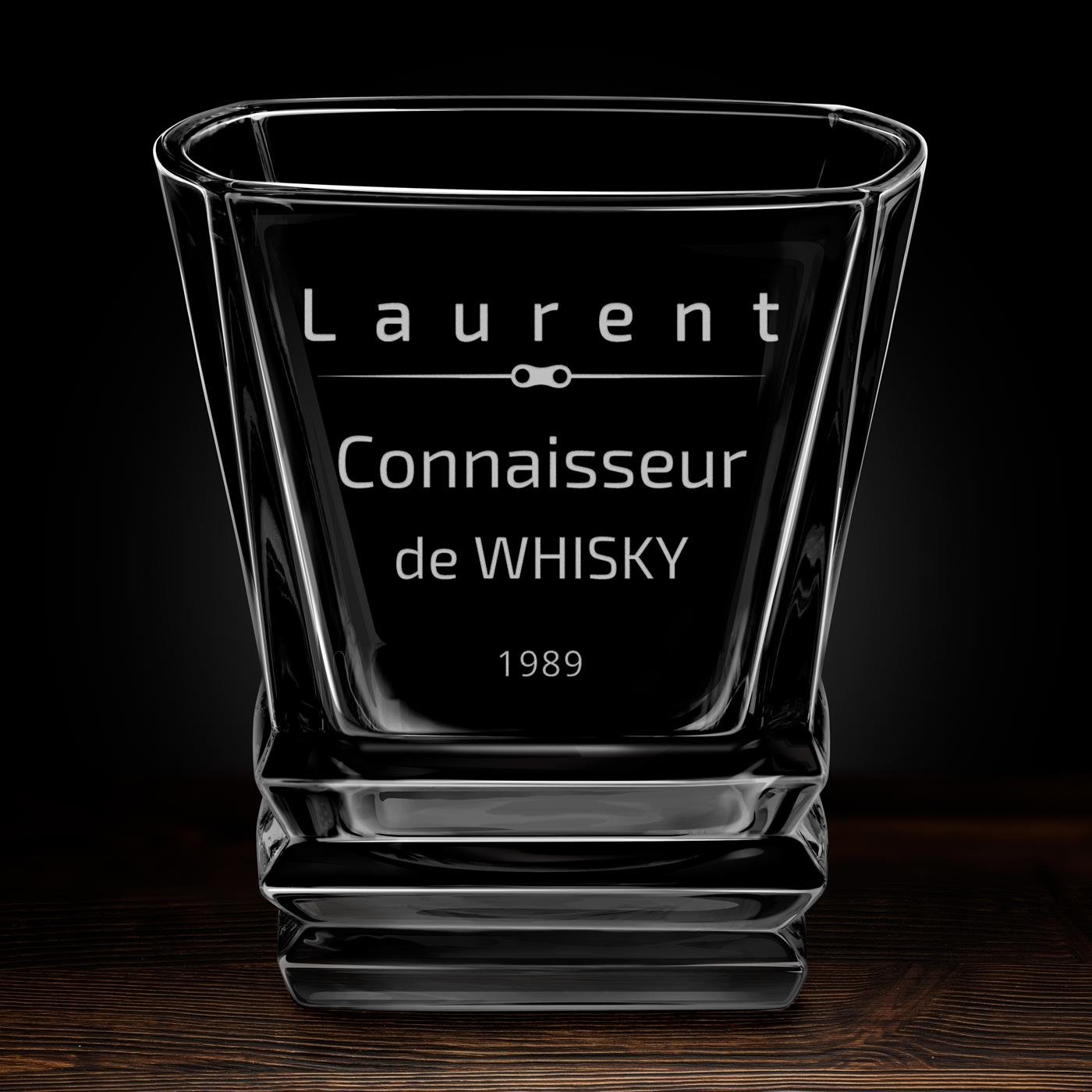 Ensemble de 6 verres à whisky Geometric avec gravure pour homme connaisseur de whisky