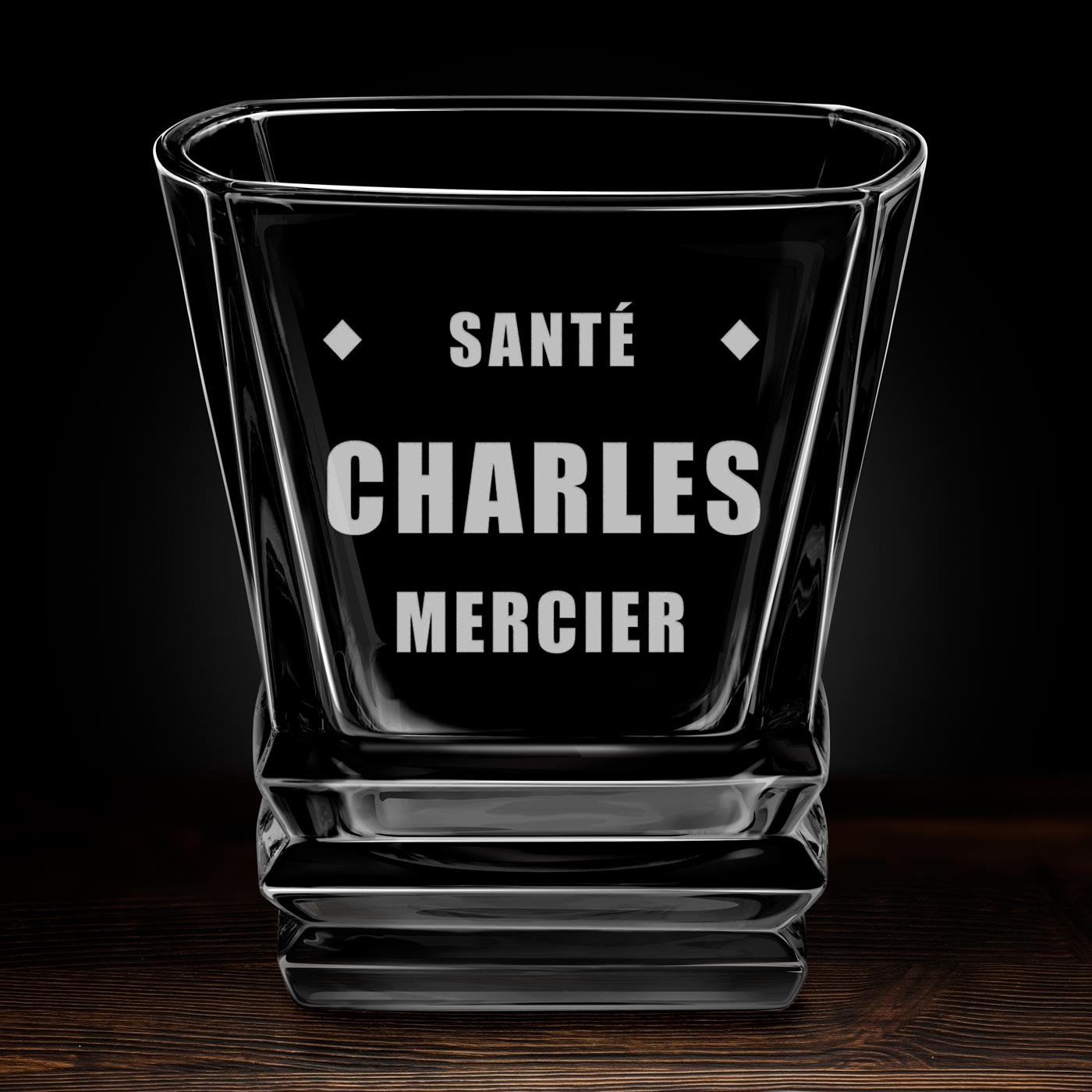 Verre à whisky Geometric avec gravure pour lui connaisseur de whisky