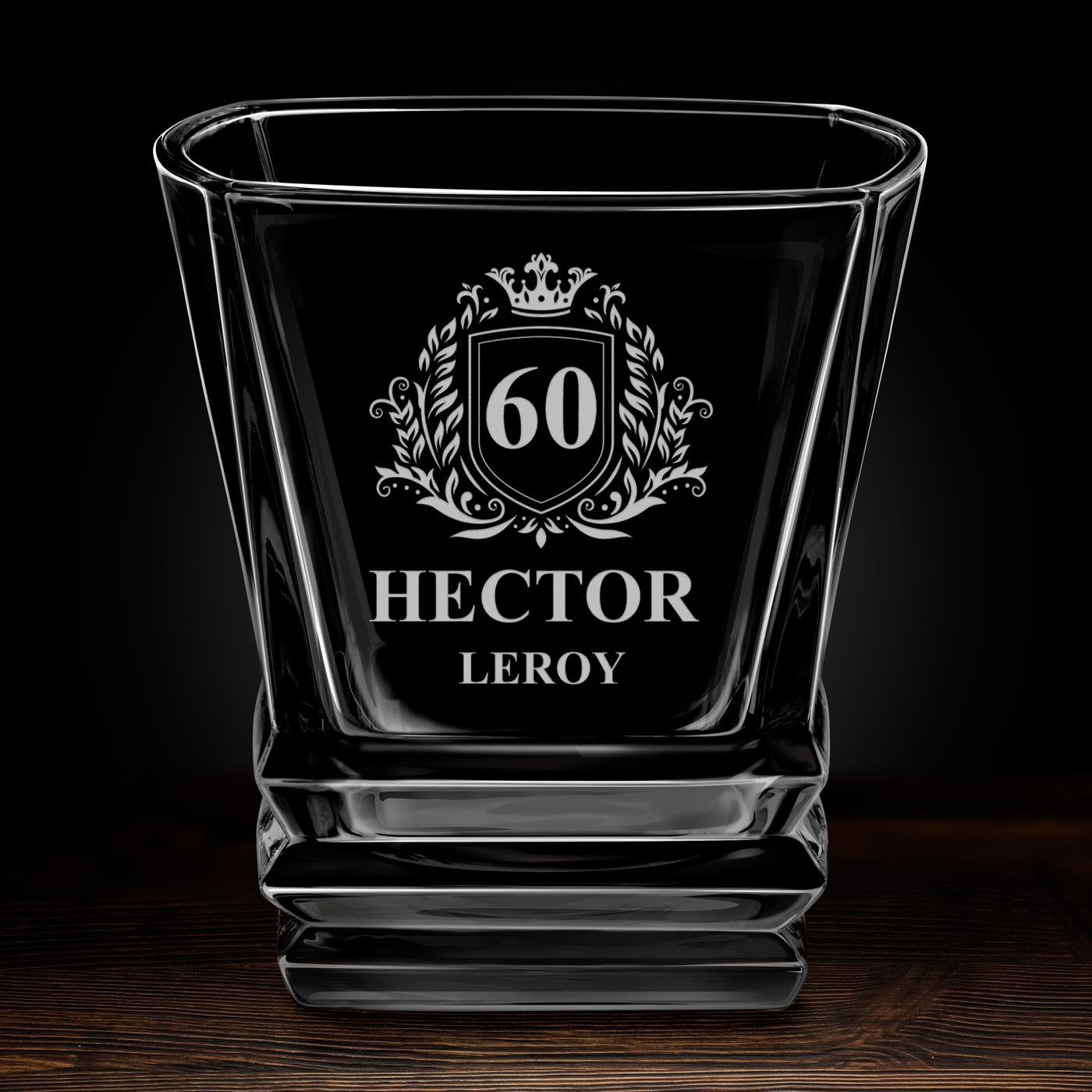Verre à whisky Geometric avec gravure pour lui pour 60e anniversaire