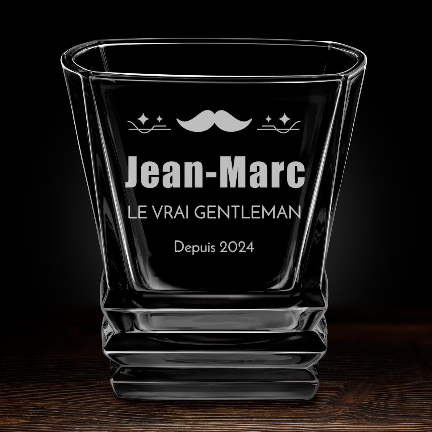 Verre à whisky Geometric avec gravure pour gentleman pour Noël
