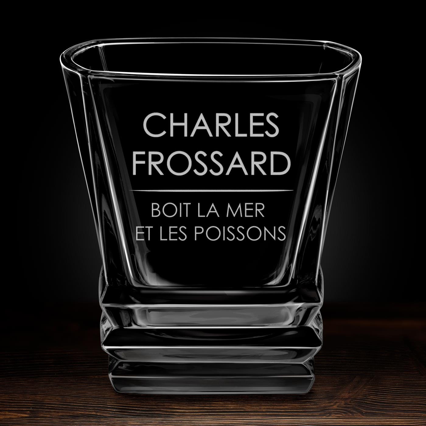 Verre à whisky Geometric avec gravure pour homme voyageur