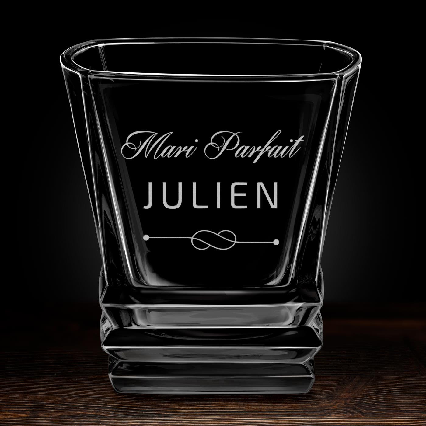 Verre à whisky Geometric avec gravure pour le meilleur mari
