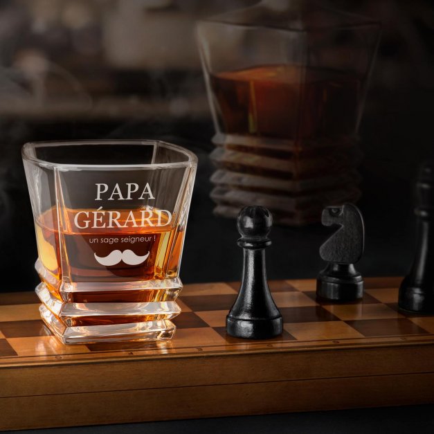 Verre à whisky Geometric avec gravure pour papa