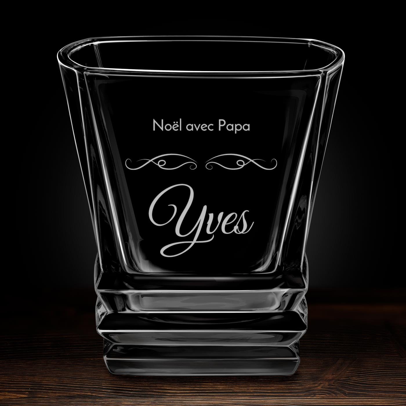 Verre à whisky Geometric avec gravure pour papa pour Noël