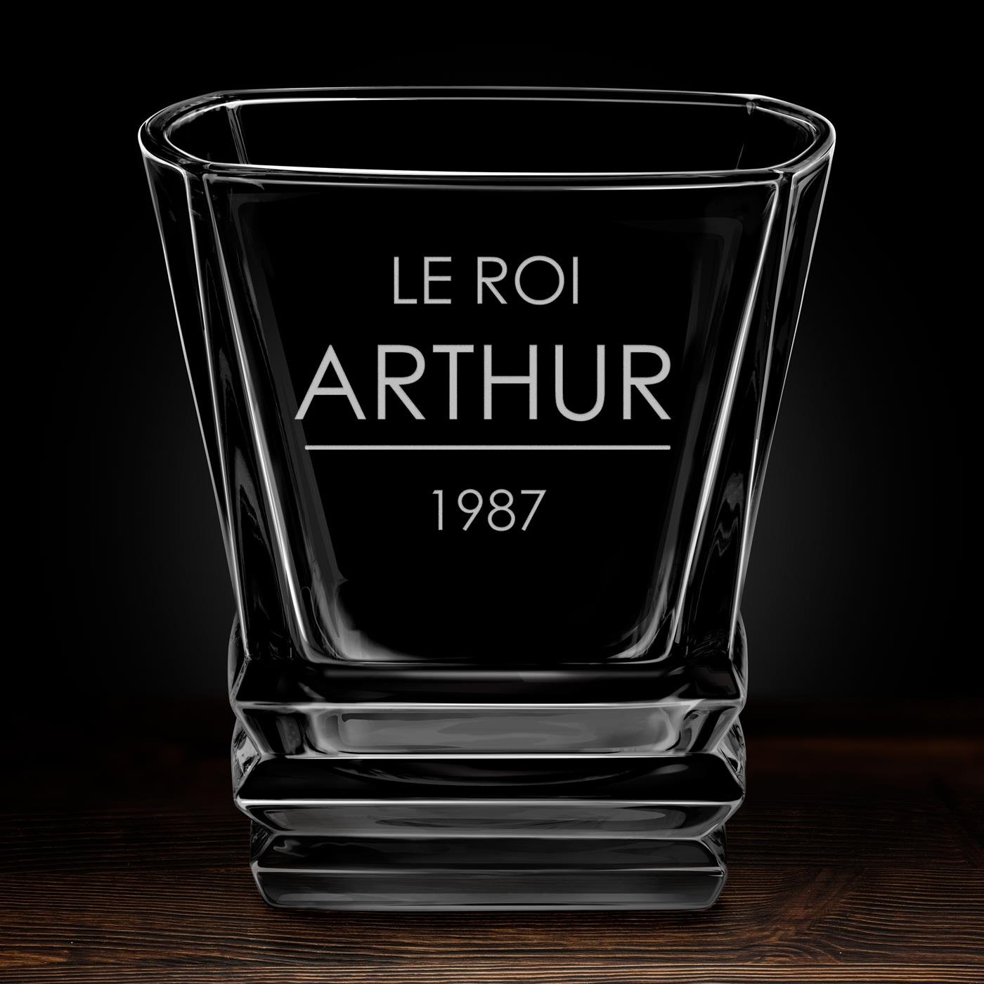 Verre à whisky Geometric avec gravure pour connaisseur de whisky et roi de fête