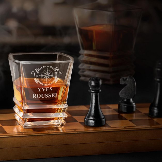 Verre à whisky Geometric avec gravure pour voyageur