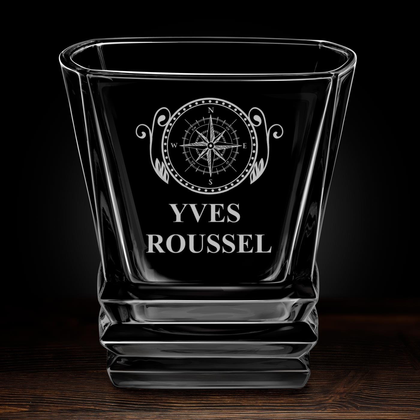 Verre à whisky Geometric avec gravure pour voyageur