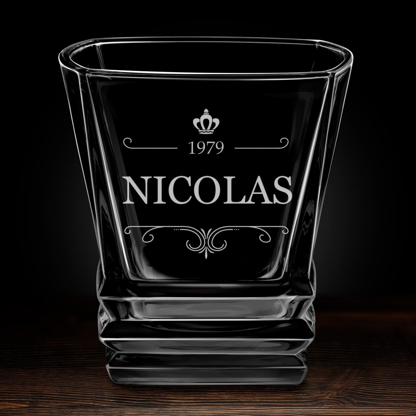 Verre à whisky Geometric avec gravure pour lui pour anniversaire