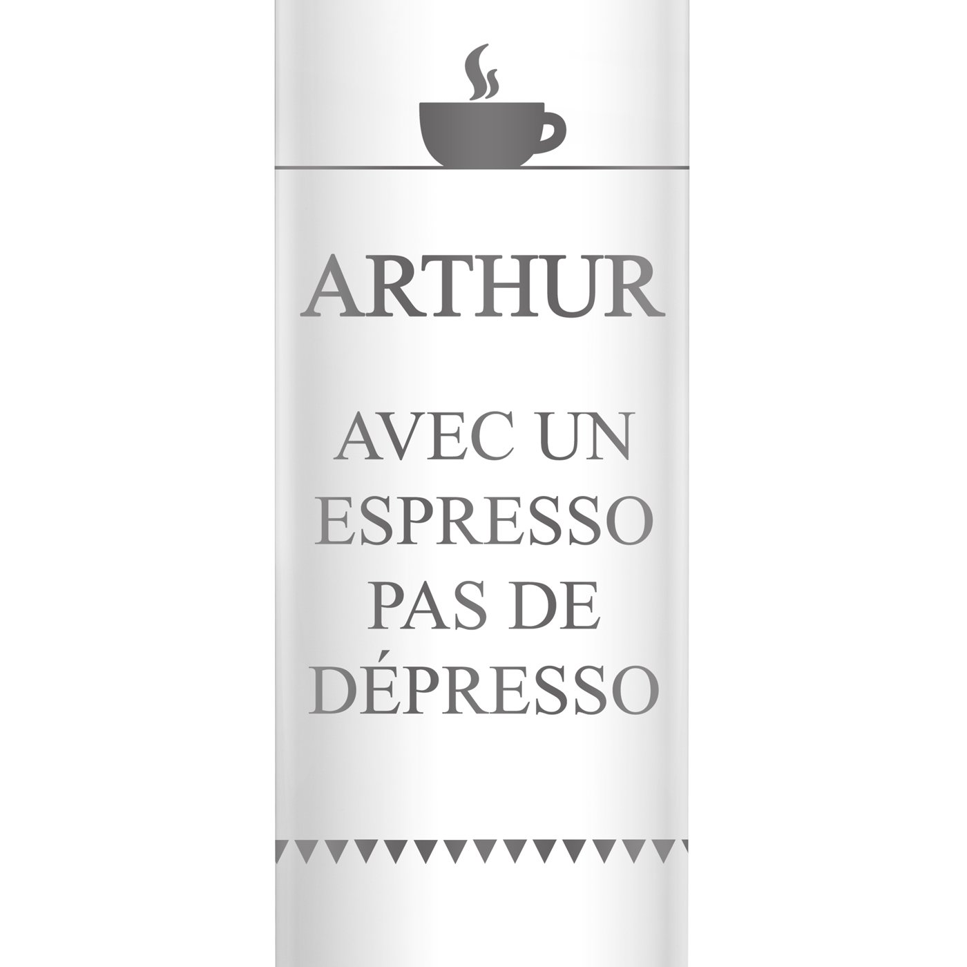 Bouteille isotherme blanche avec gravure avec un affichage LED pour un passionné de café