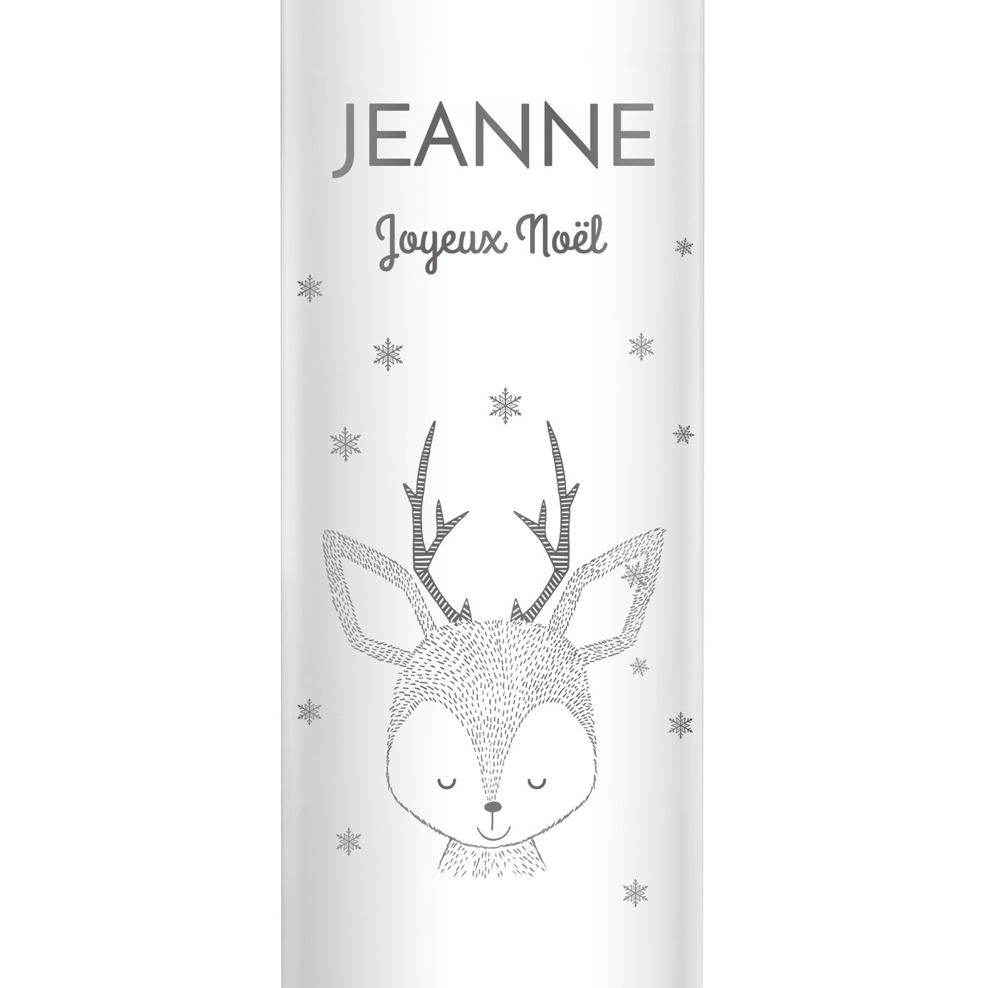 Bouteille isotherme blanche personnalisée avec un affichage LED pour une femme pour Noël