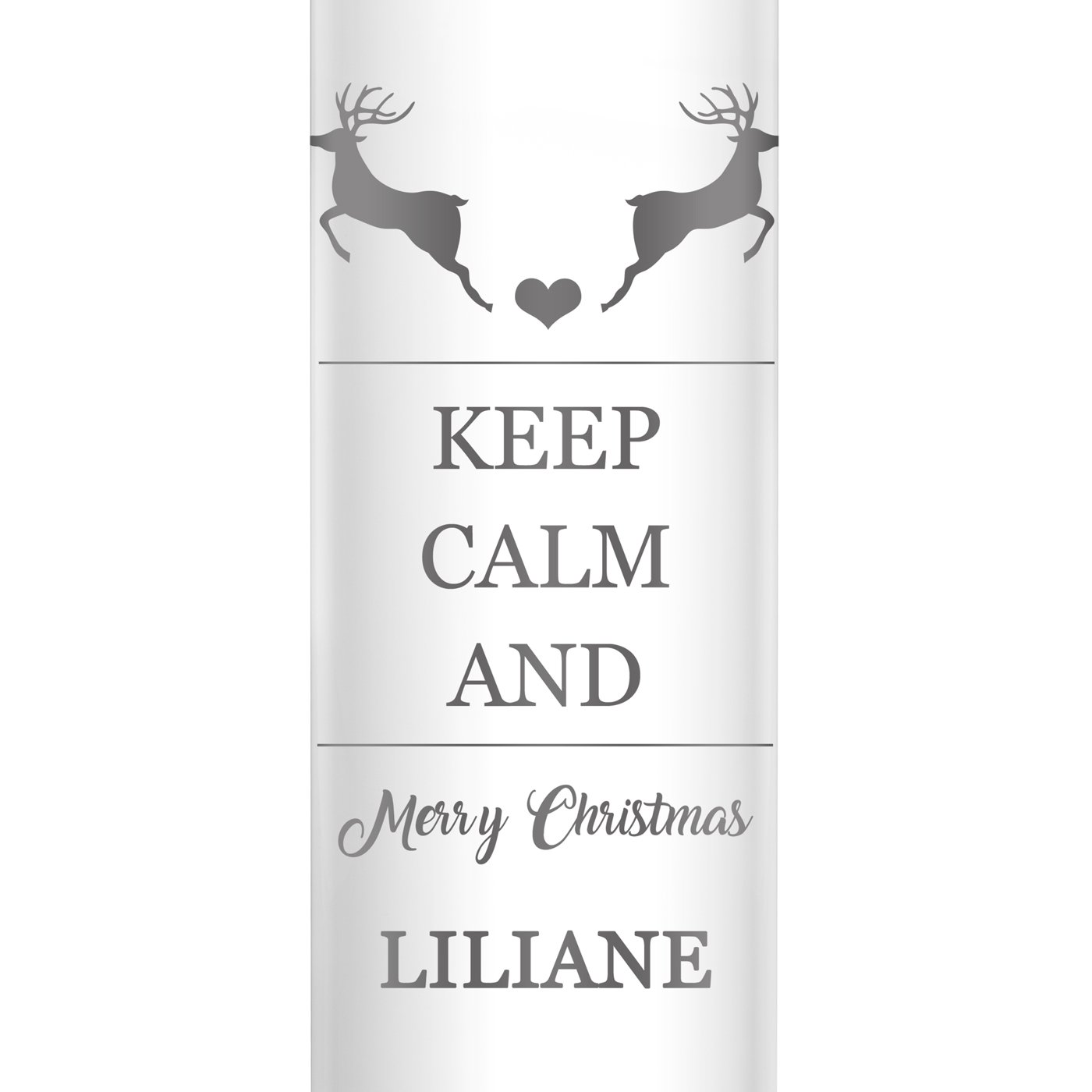 Bouteille isotherme blanche avec gravure avec un affichage LED pour une amie pour Noël
