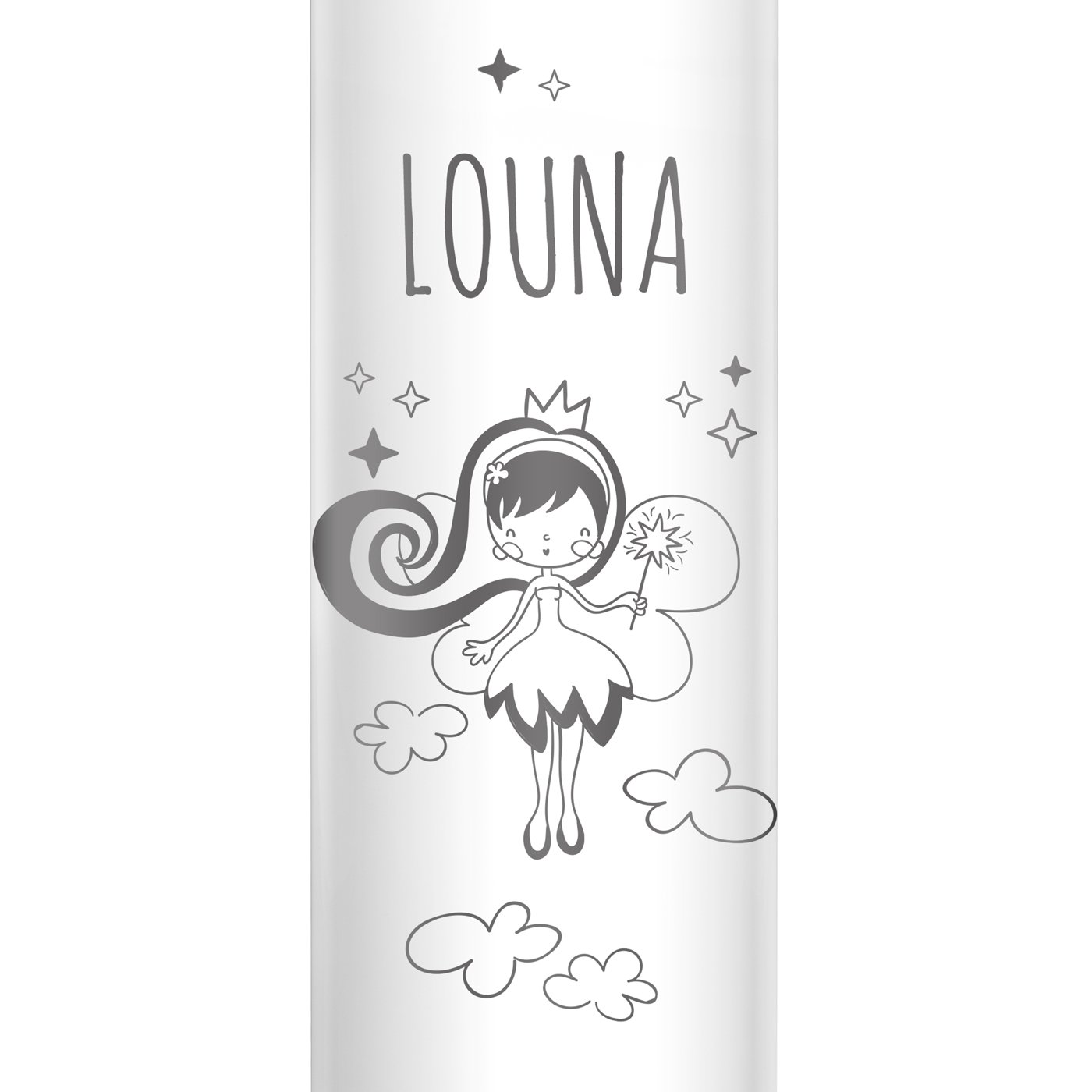 Bouteille isotherme blanche personnalisée avec un affichage LED pour l'anniversaire d'une fille