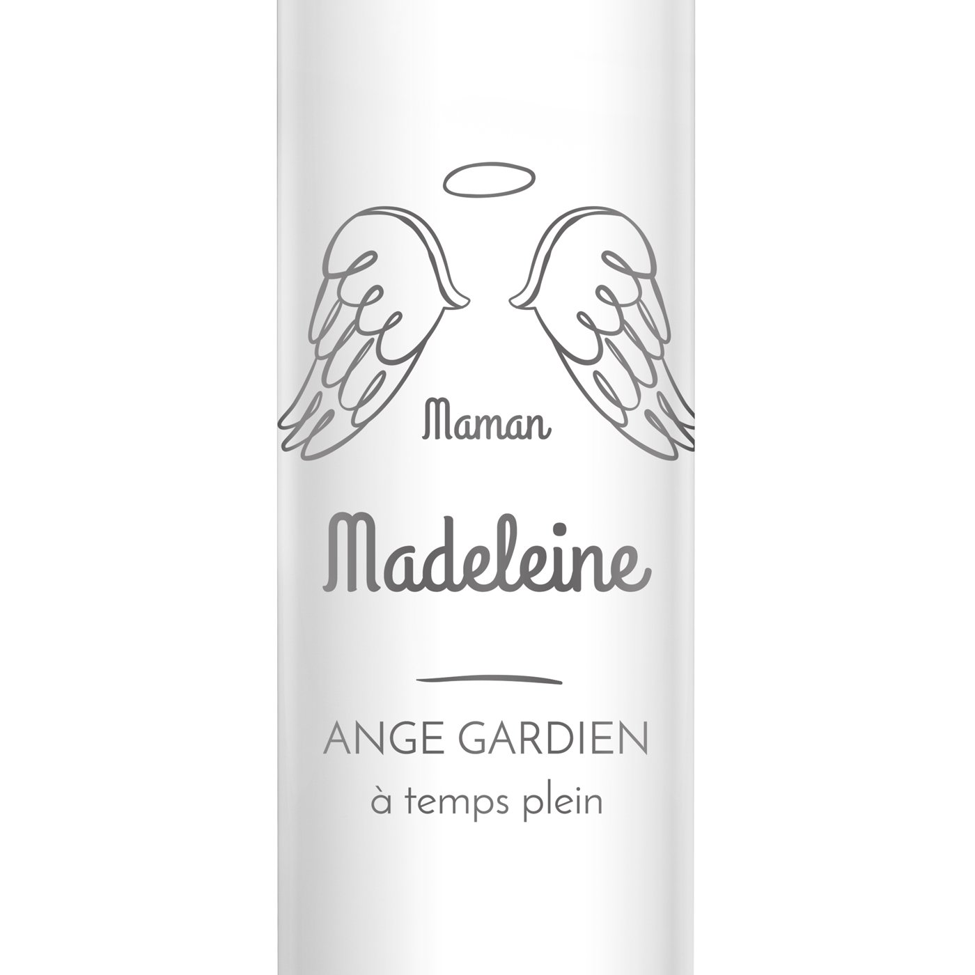 Bouteille isotherme blanche avec gravure avec un affichage LED pour la fête des mères