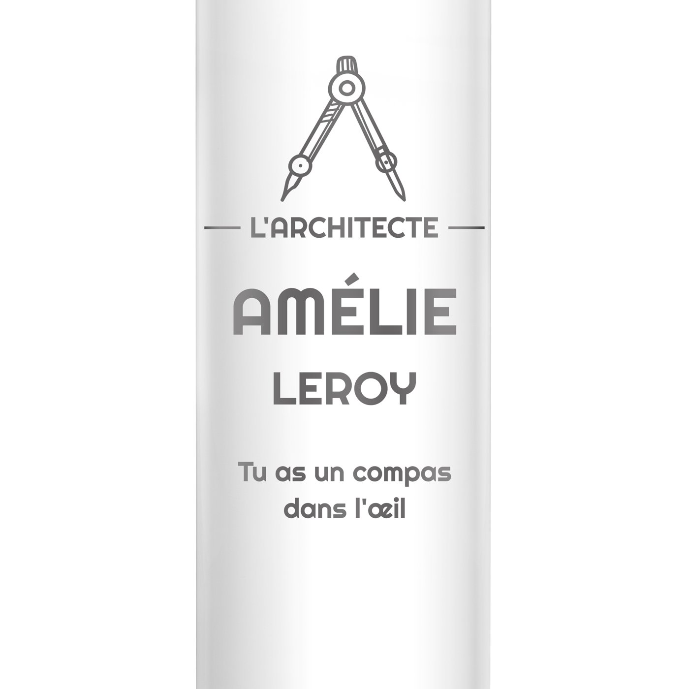 Bouteille isotherme blanche personnalisée avec un affichage LED pour une amie pour une promotion de travail
