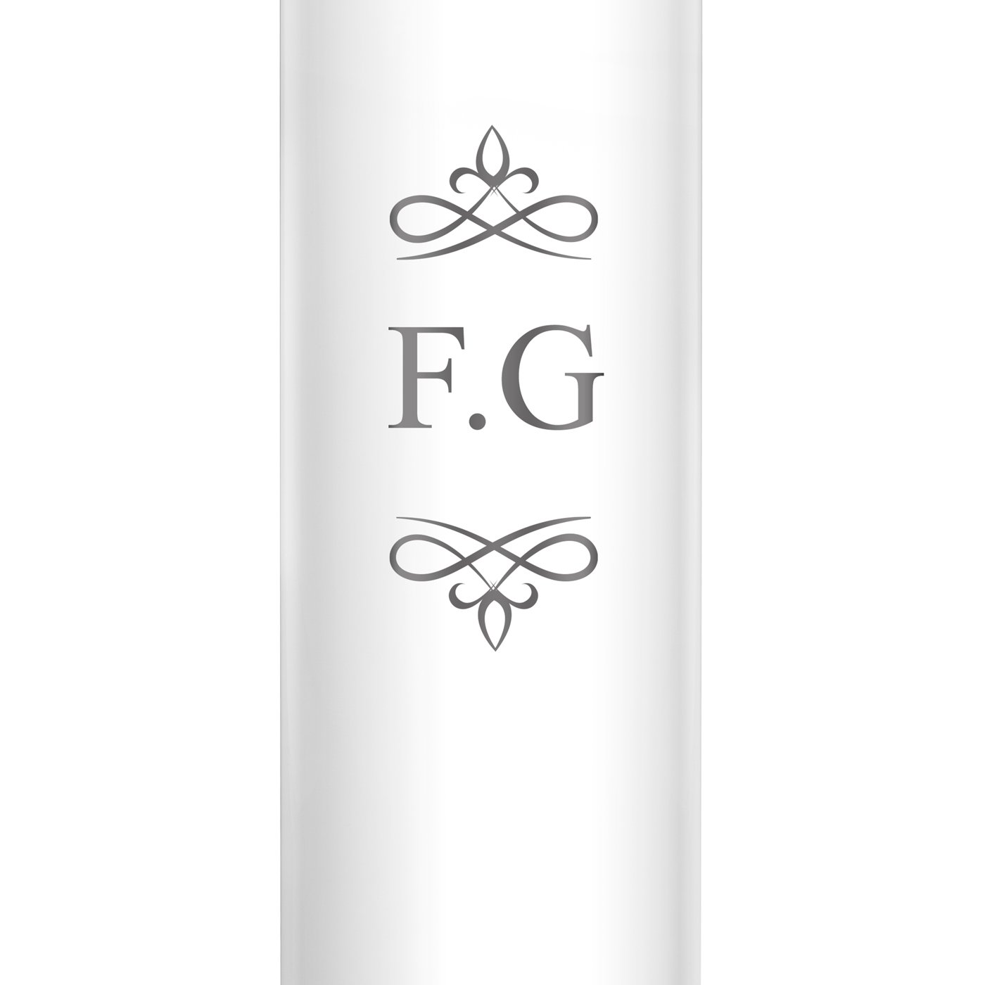 Bouteille isotherme blanche avec gravure avec un affichage LED pour l'anniversaire d'un proche