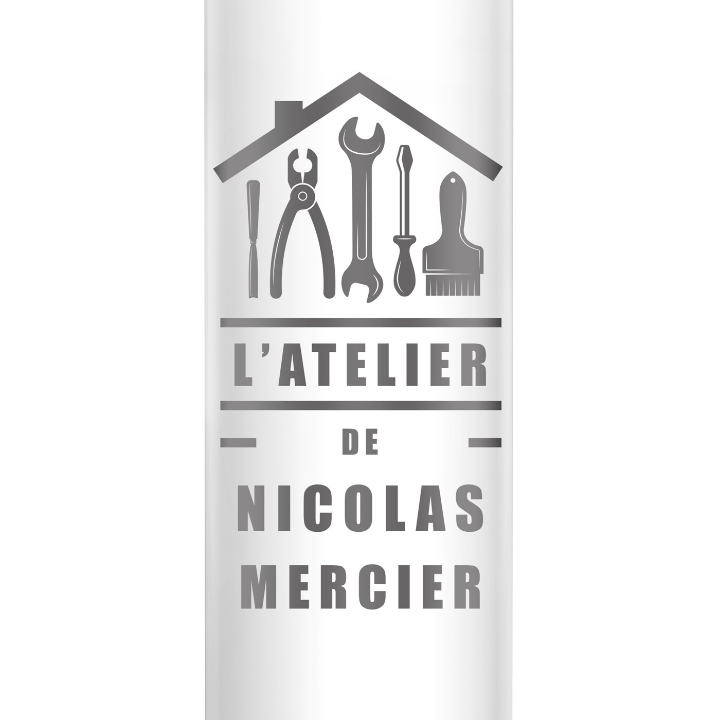 Bouteille isotherme blanche personnalisée avec un affichage LED pour l'anniversaire d'un ami