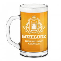 Chope à bière Geometric avec gravure pour frère