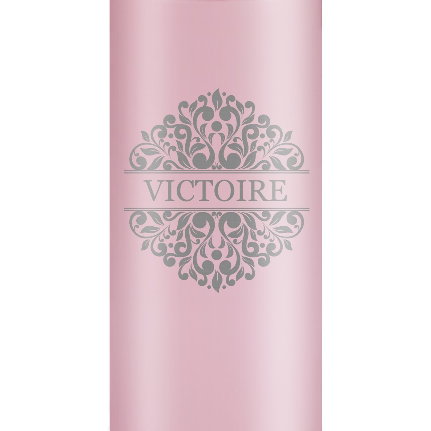 Gourde isotherme rose avec gravure avec un affichage LED pour l'anniversaire d'une femme