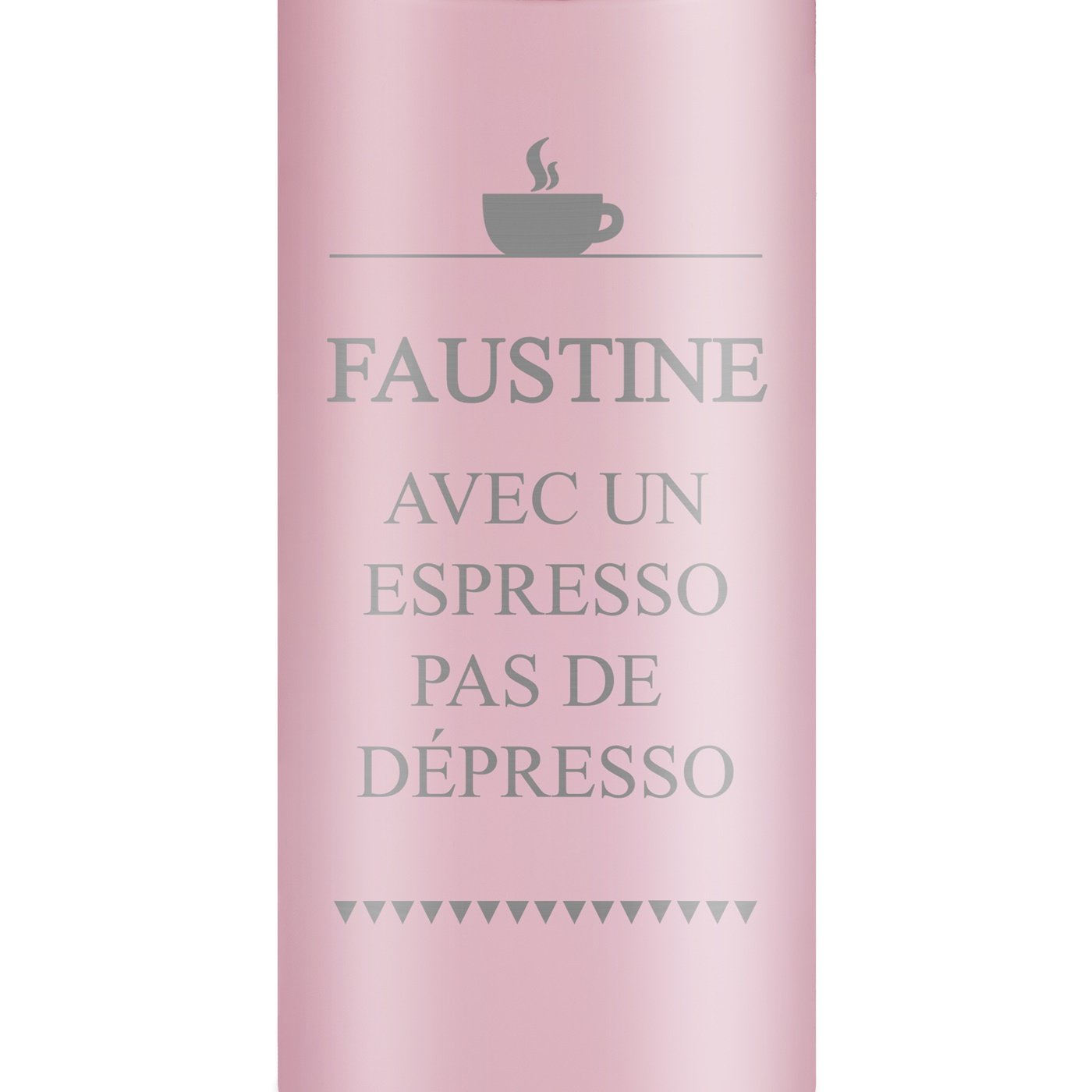 Mug thermos rose personnalisé avec un affichage LED pour une passionnée de café