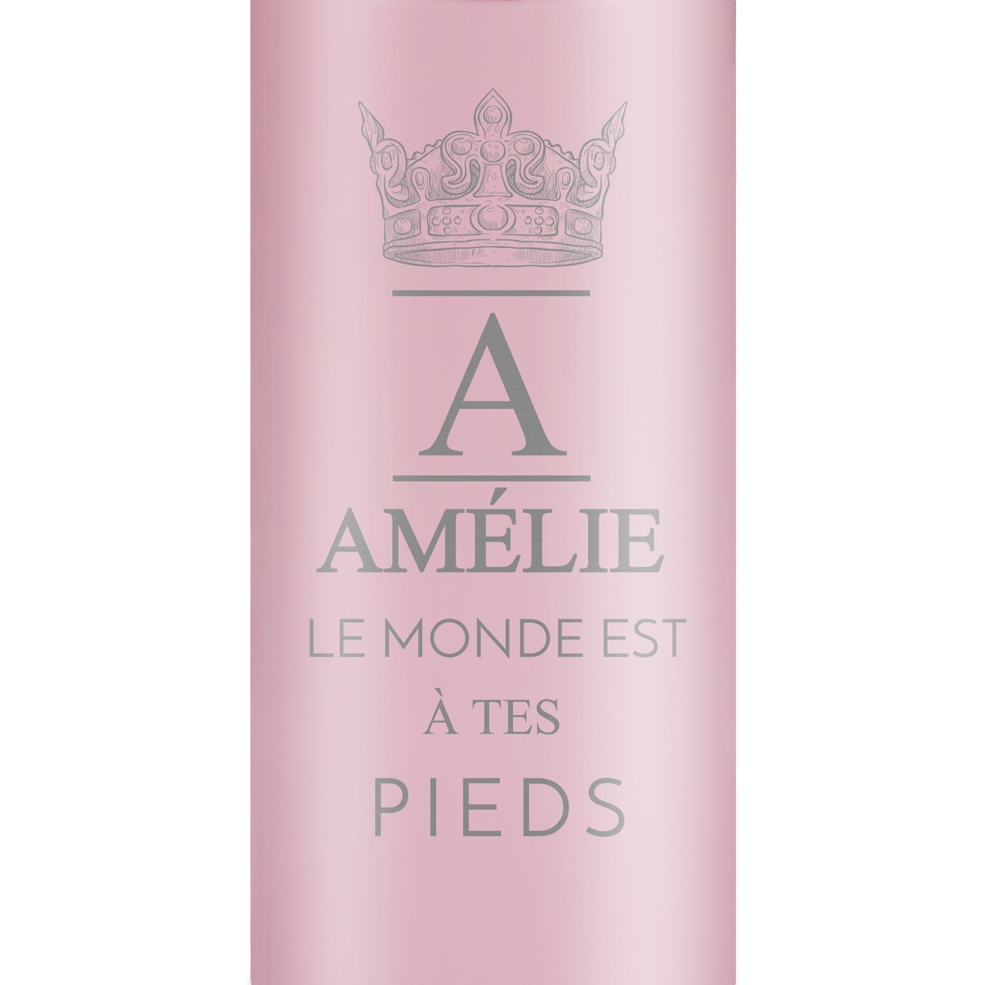 Mug isotherme rose avec gravure avec un affichage LED pour elle pour son anniversaire