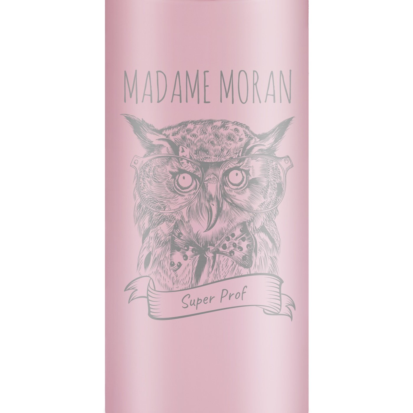 Gourde isotherme rose avec gravure avec un affichage LED pour une meilleure prof