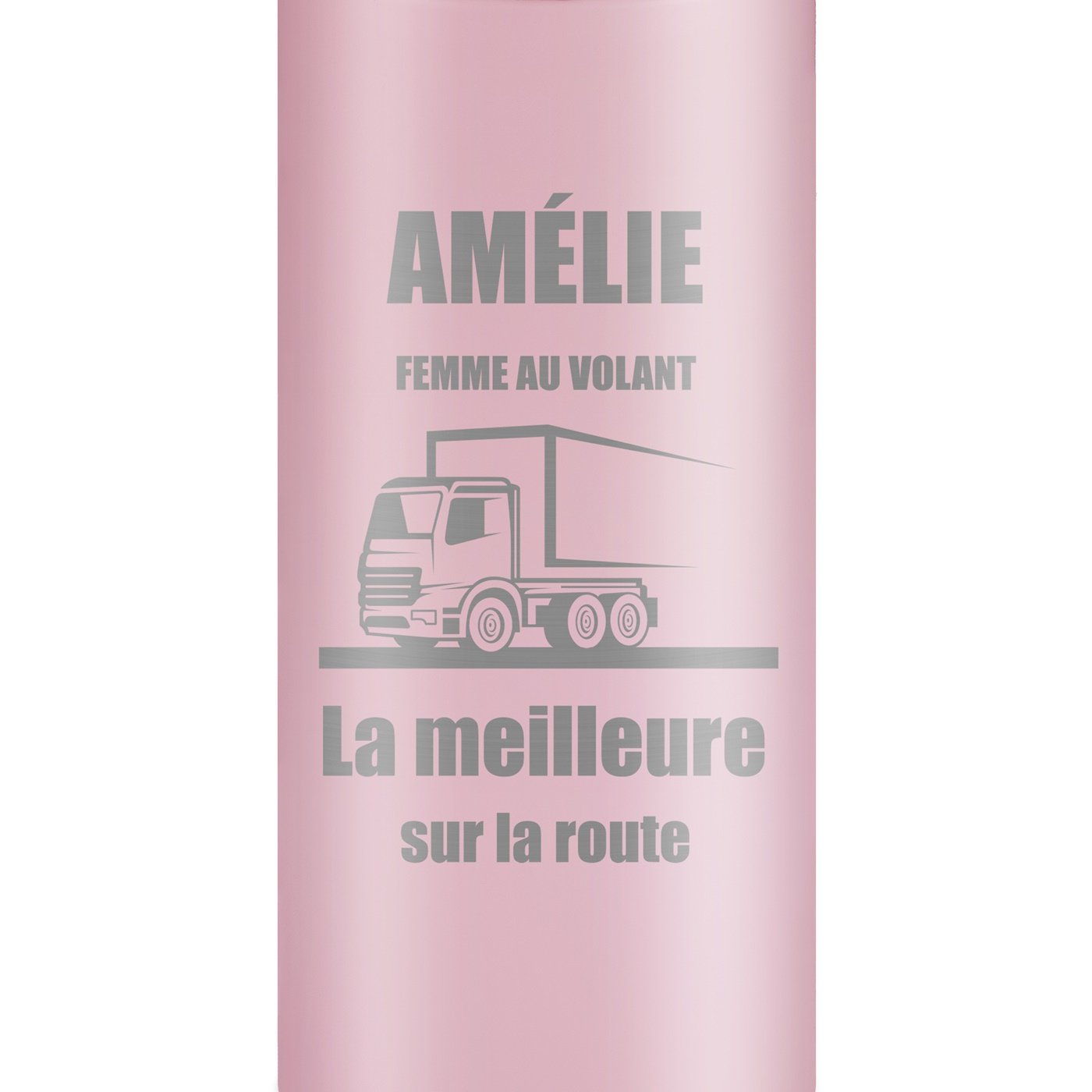 Mug de voyage rose personnalisé avec un affichage LED pour une femme