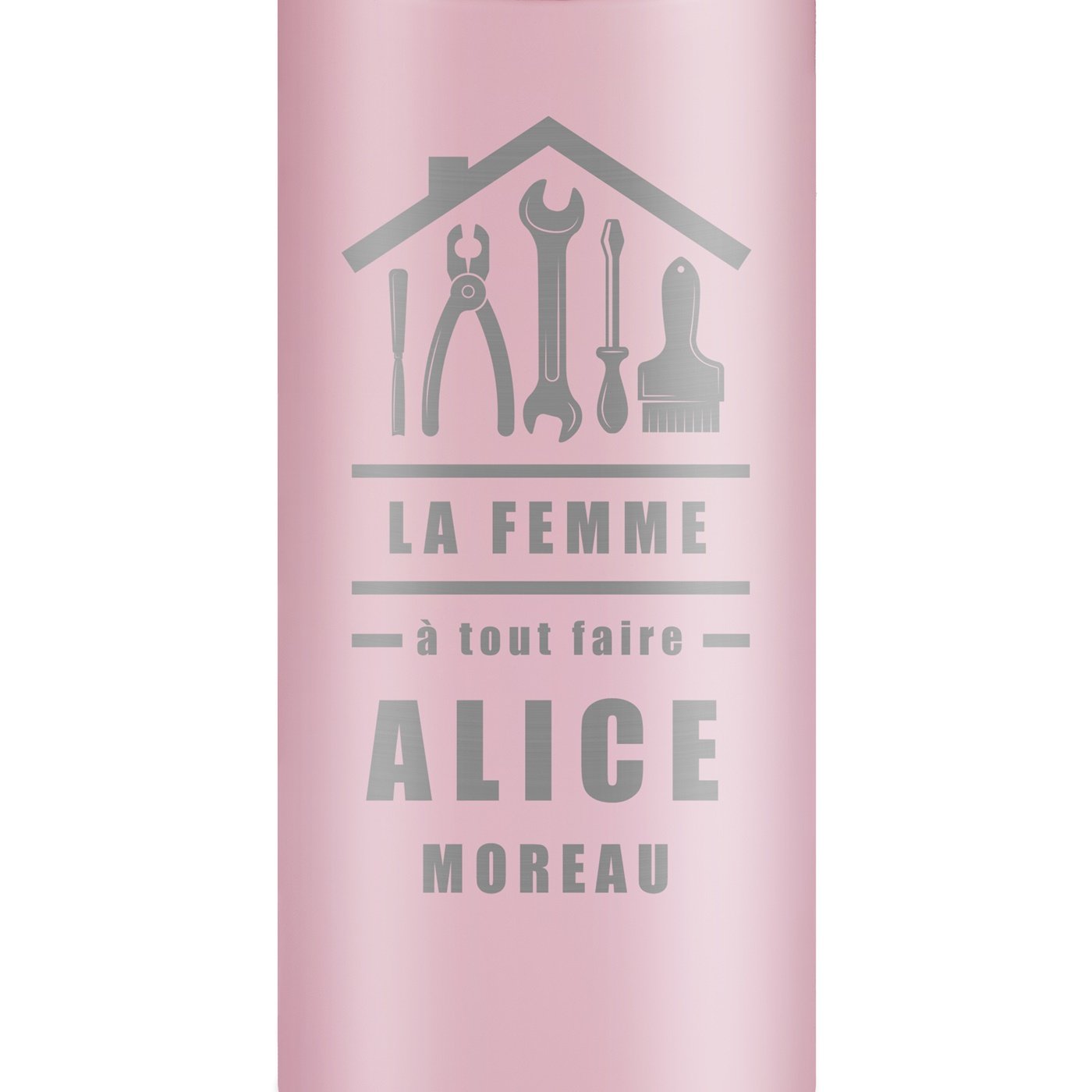 Mug thermos rose personnalisé avec un affichage LED pour l'anniversaire de marraine