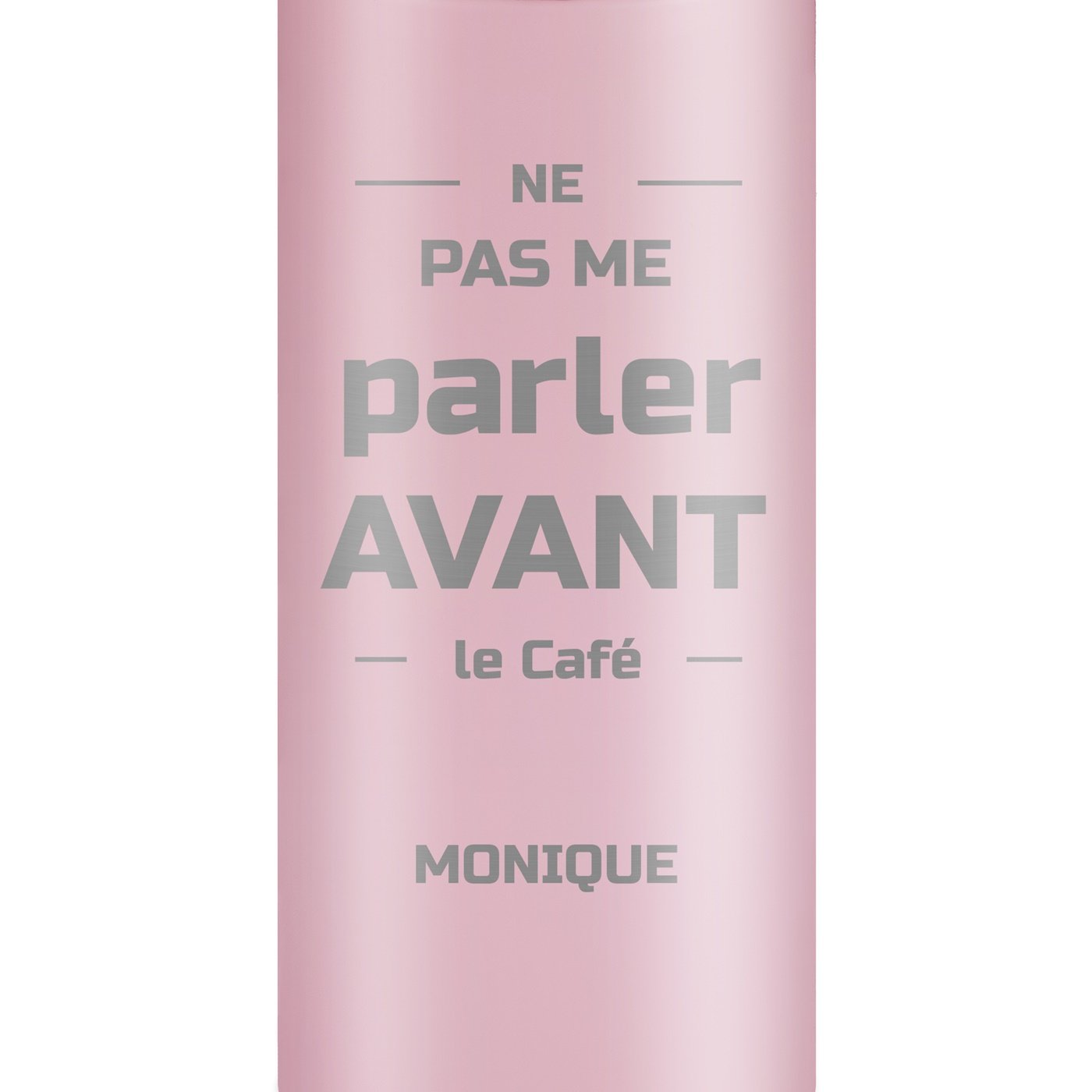 Mug isotherme rose avec gravure avec un affichage LED pour maman