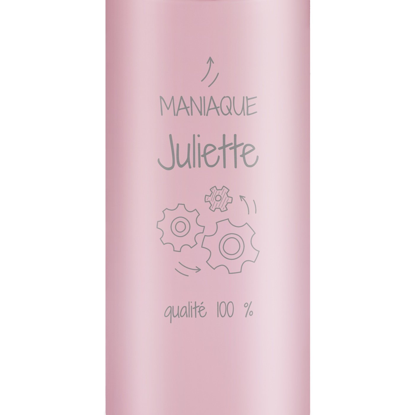 Mug thermos rose avec gravure avec un affichage LED pour marraine