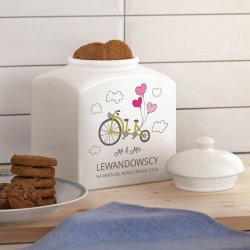 Pot à biscuits en céramique personnalisé pour une pendaison de crémaillère