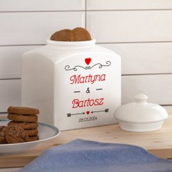 Pot à biscuits en céramique personnalisé pour l'anniversaire de mariage des parents