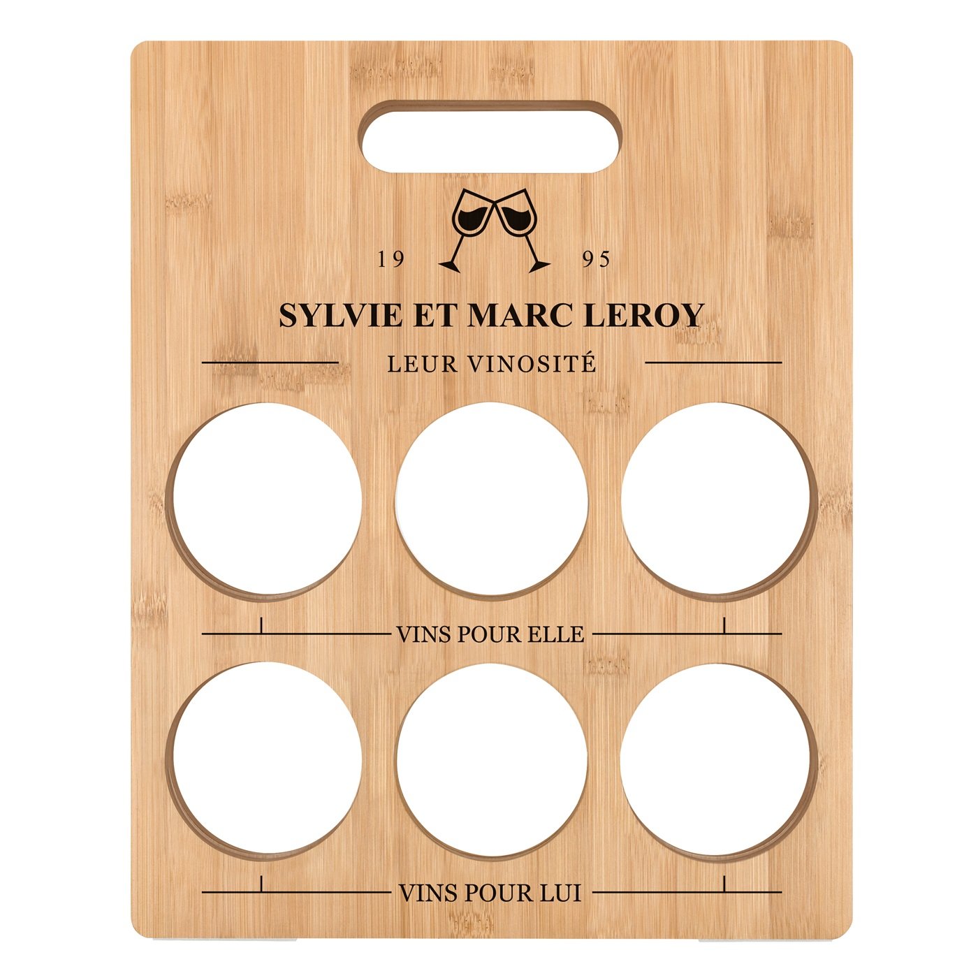 Casier à vin en bois personnalisé pour un couple pour l'anniversaire de mariage