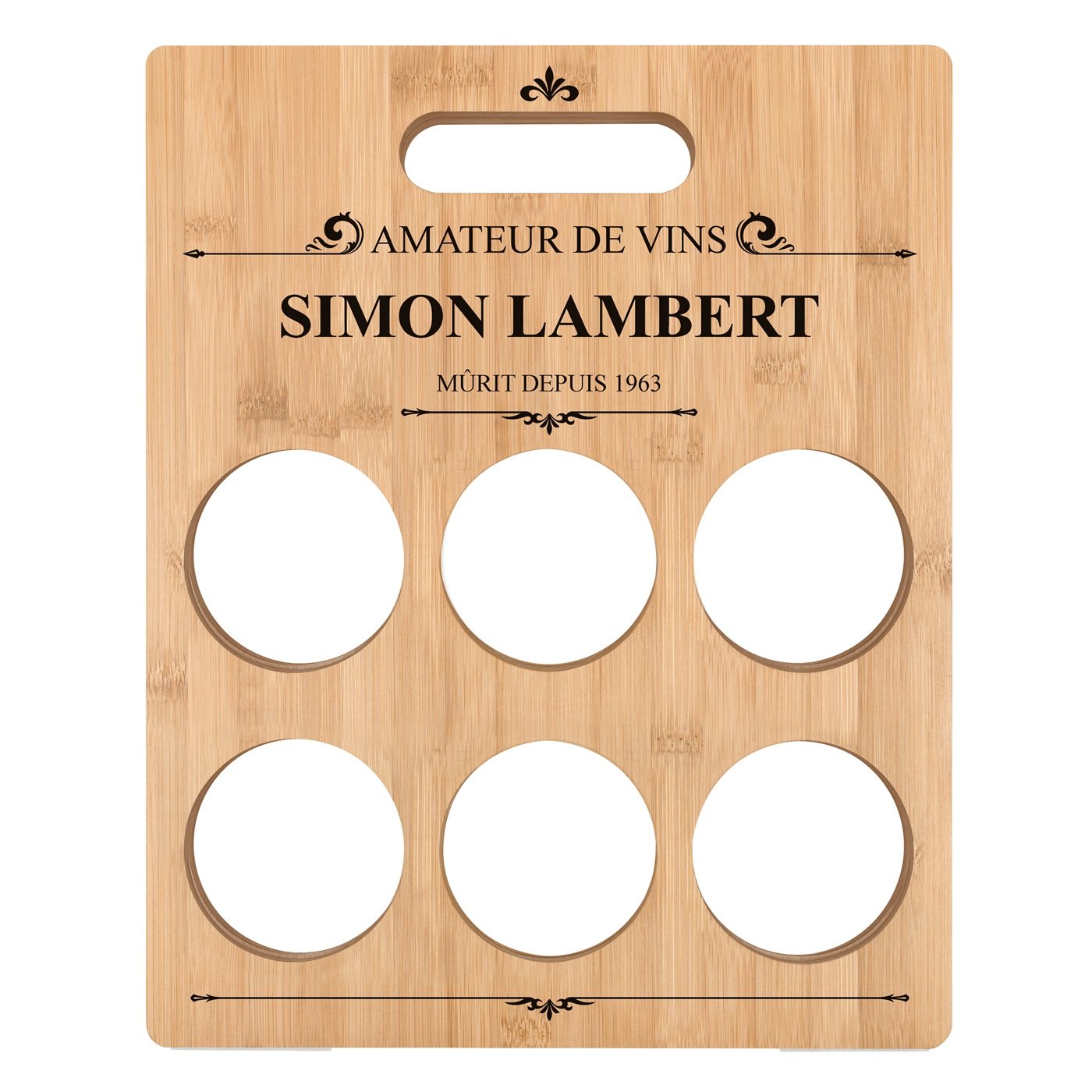 Casier à vin en bois avec impression pour l'anniversaire d'un mari