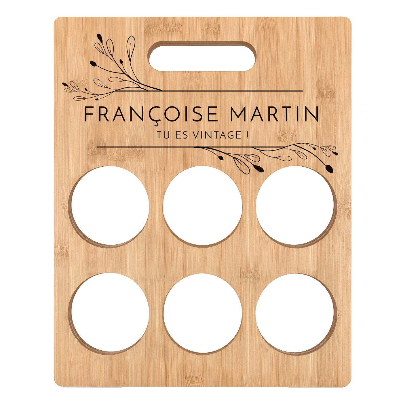 Casier à vin en bois personnalisé pour l'anniversaire de mamie