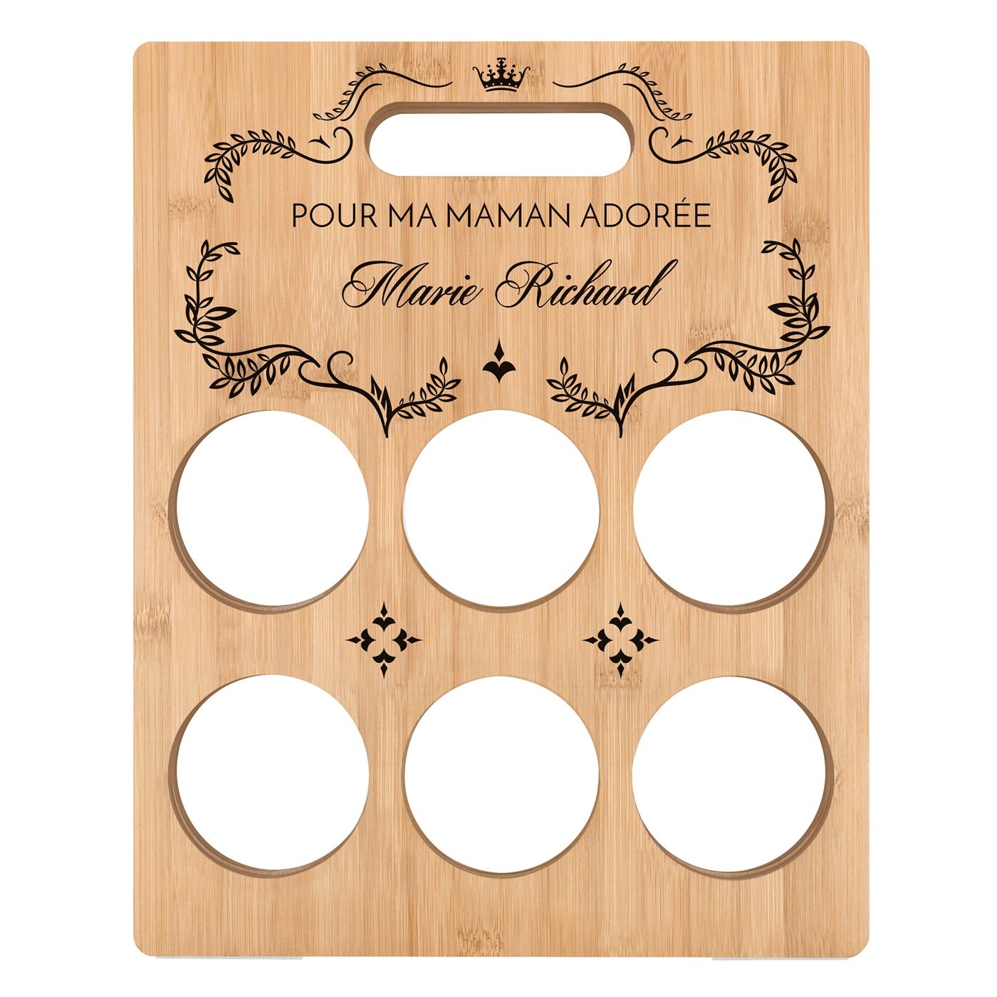 Casier à vin en bois personnalisé pour l'anniversaire de maman