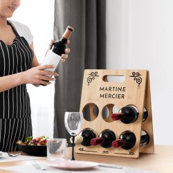 Casier à vin en bois personnalisé pour l'anniversaire d'une femme