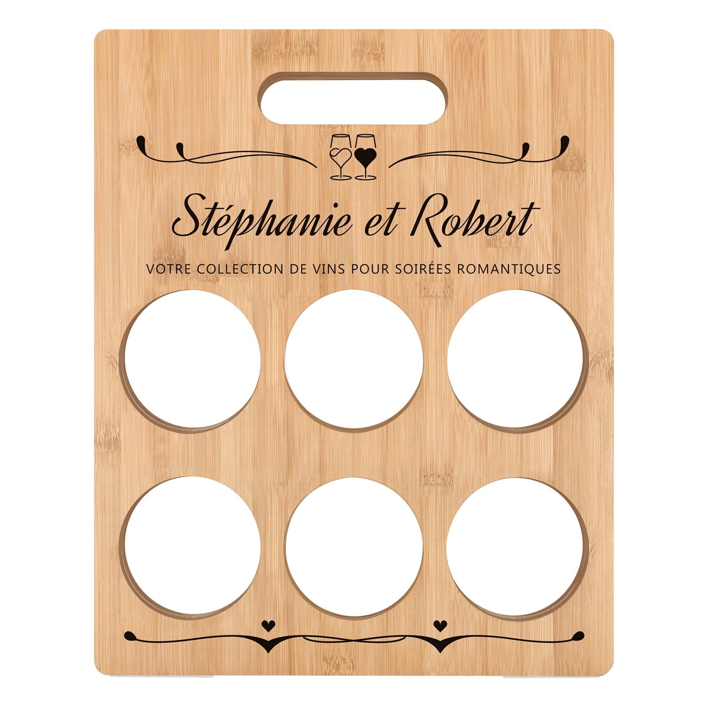Casier à vin en bois personnalisé pour elle et pour lui pour l'anniversaire de mariage