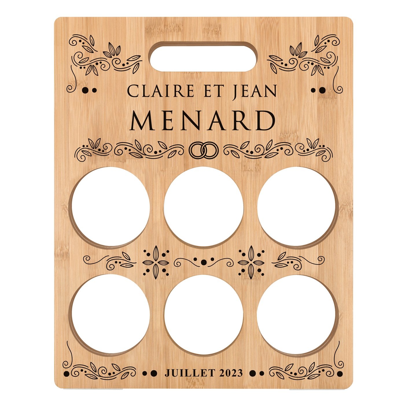 Casier à vin en bois avec impression pour des amis pour mariage